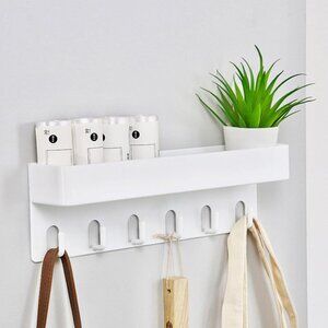 Key Rack Mail Holder Shelf White